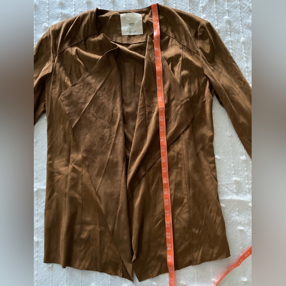 BROWN FAUX SUEDE LIGHTWEIGHT JACKET - Picture 9 of 9